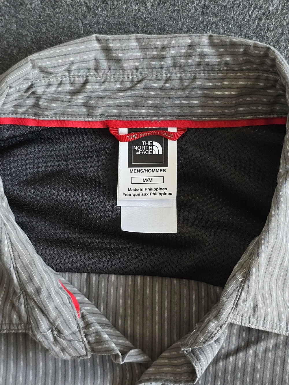 The North Face Sequoia Shirt Men Gray Medium Nylon Short Sleeve Vented Utility